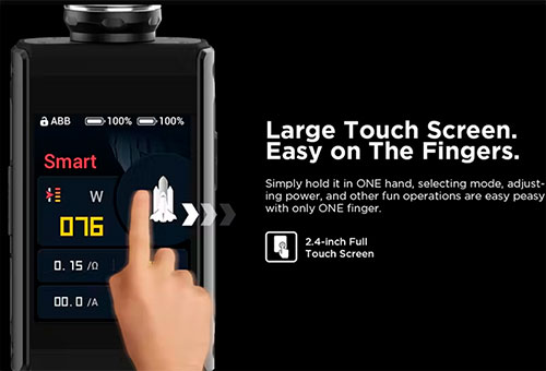 Produktbild von GeekVape Aegis Touch T200 Box Mod – 200W Max, 2.4 Zoll Touchscreen, Mit Zwei 18650 Akkus, Leder & Edelstahl