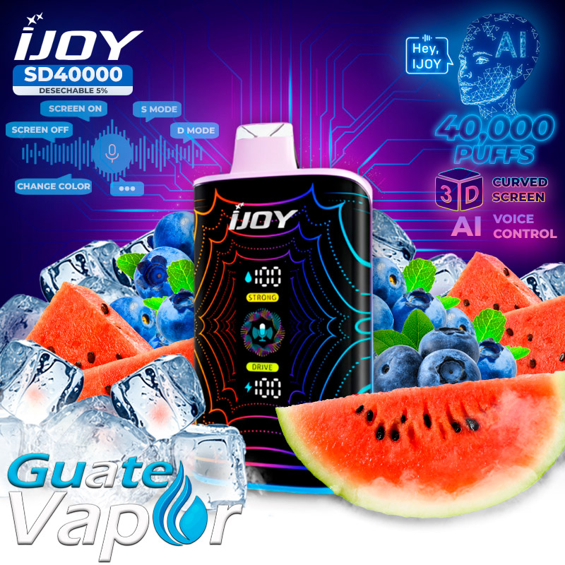 Ijoy Vape Flavors iJoy Bar 10000 Puffs Rechargeable Vape Vape Flavors  Blueberry Ice IJoy Bar SD40000 Disposable Vape Disposable E-cigarette